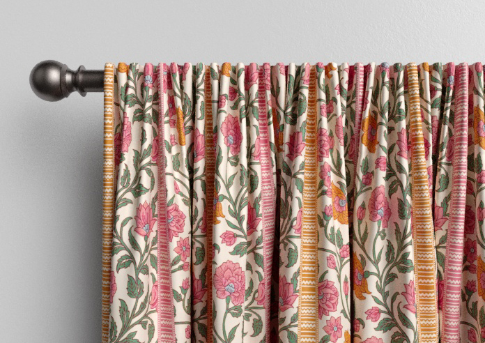 Petal & Block Latika Stripe, Sunset - Made to Measure Curtains - Image 9